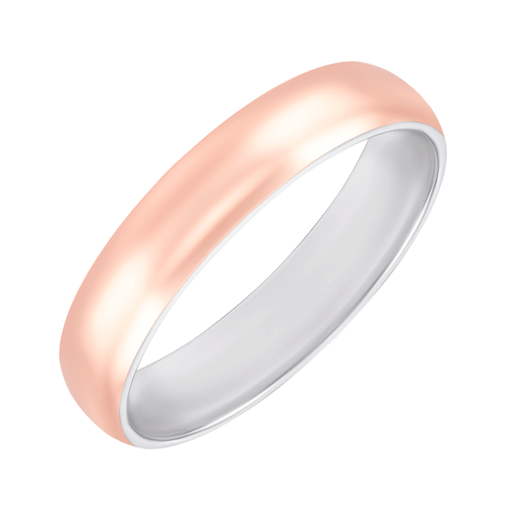 

Серебряное обручальное кольцо с золотой накладкой 000145055 18.5 размера