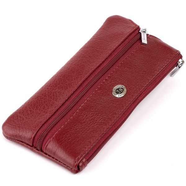 

Ключница-кошелек с кармашком женская ST Leather 19352 бордовая