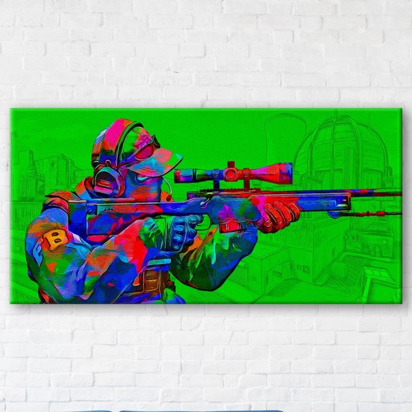 

Картина на холсте IBR Counter Strike Green 60x120 см