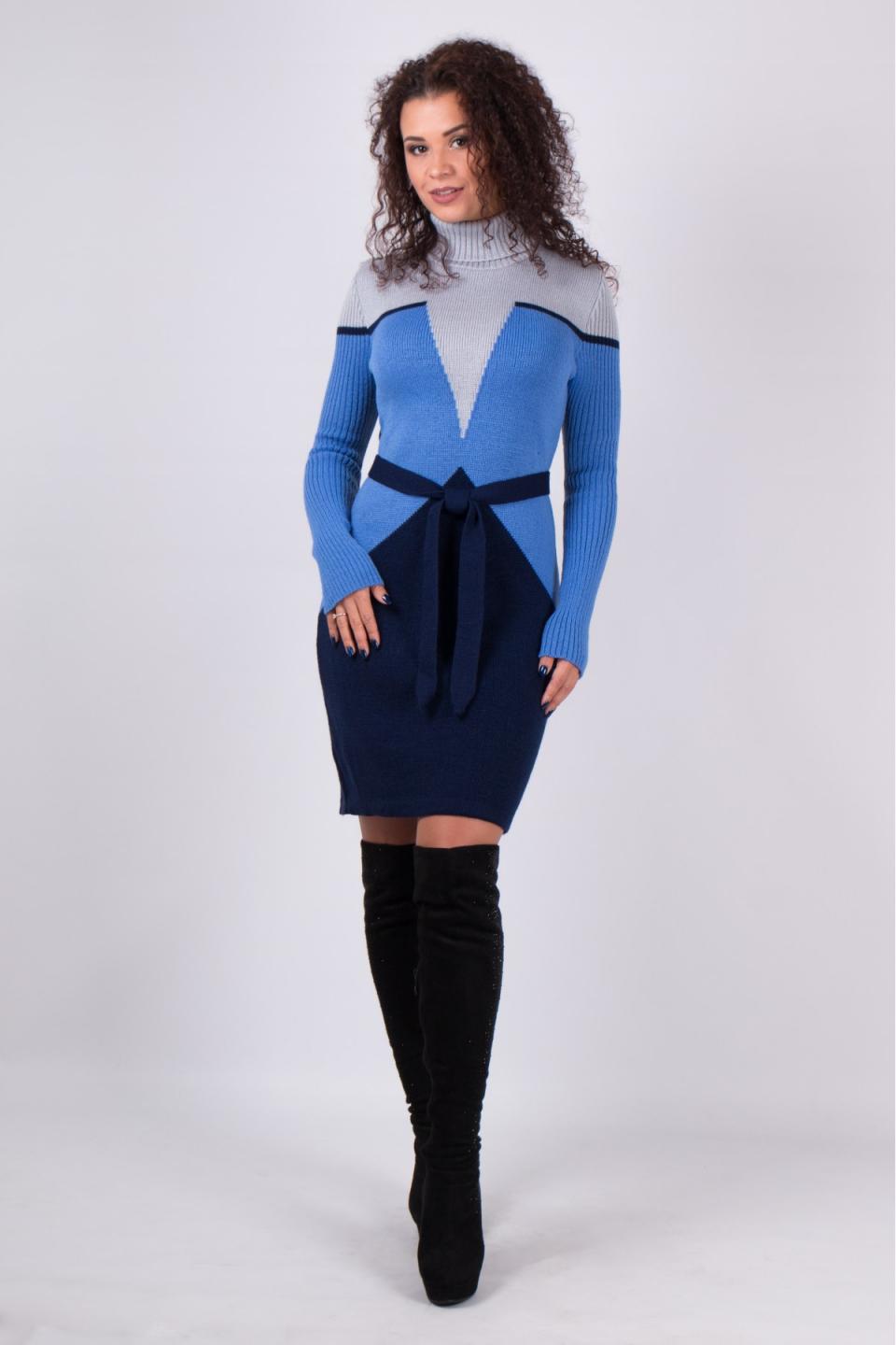

Fashions • Вязаное мини платье Fashions 44-50 индиго (1084-гу)
