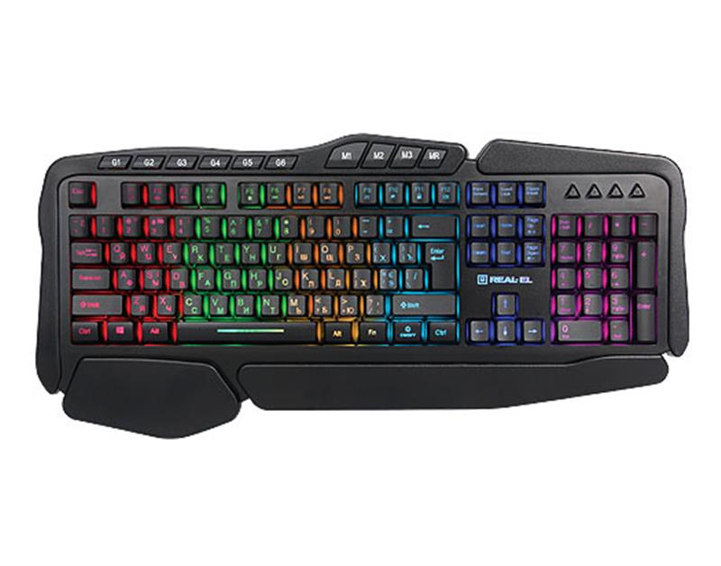 

Клавиатура REAL-EL Gaming 8900 RGB Macro Black USB UAH