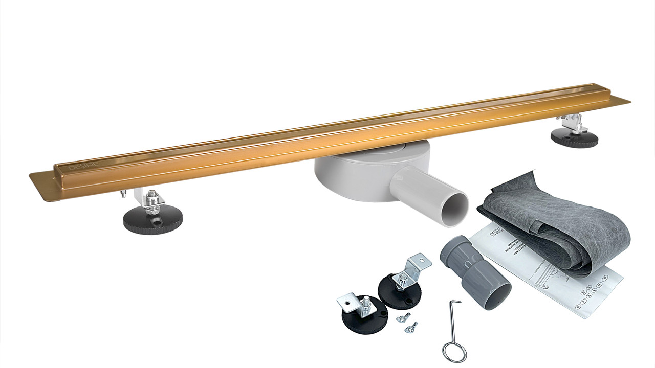 

Линейный трап из нержавейки с поворотным сифоном DESIRE Gusto Oro 800 мм