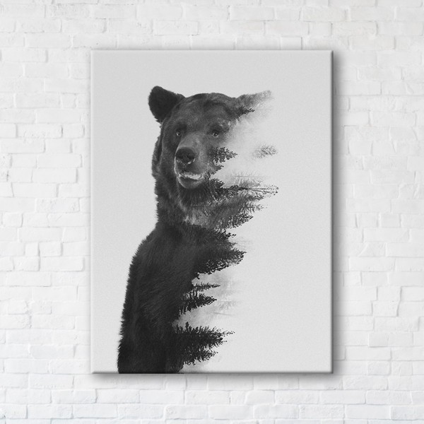 

Картина на холсте IBR Gray Bear 75x100 см
