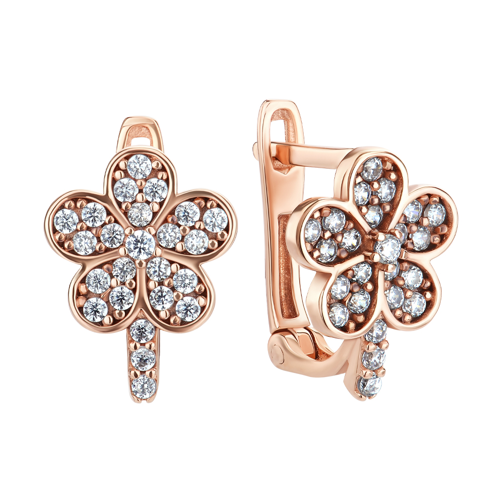 

Серьги из красного золота с фианитами 000146236