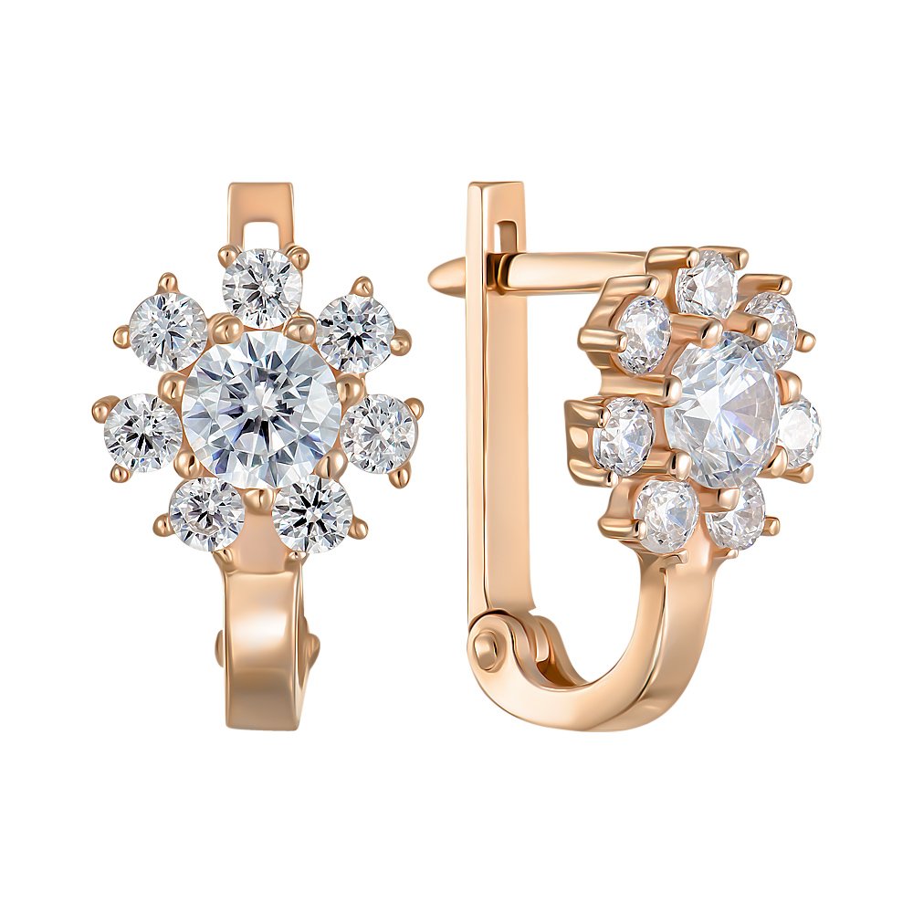 

Серьги из красного золота с фианитами 000149922