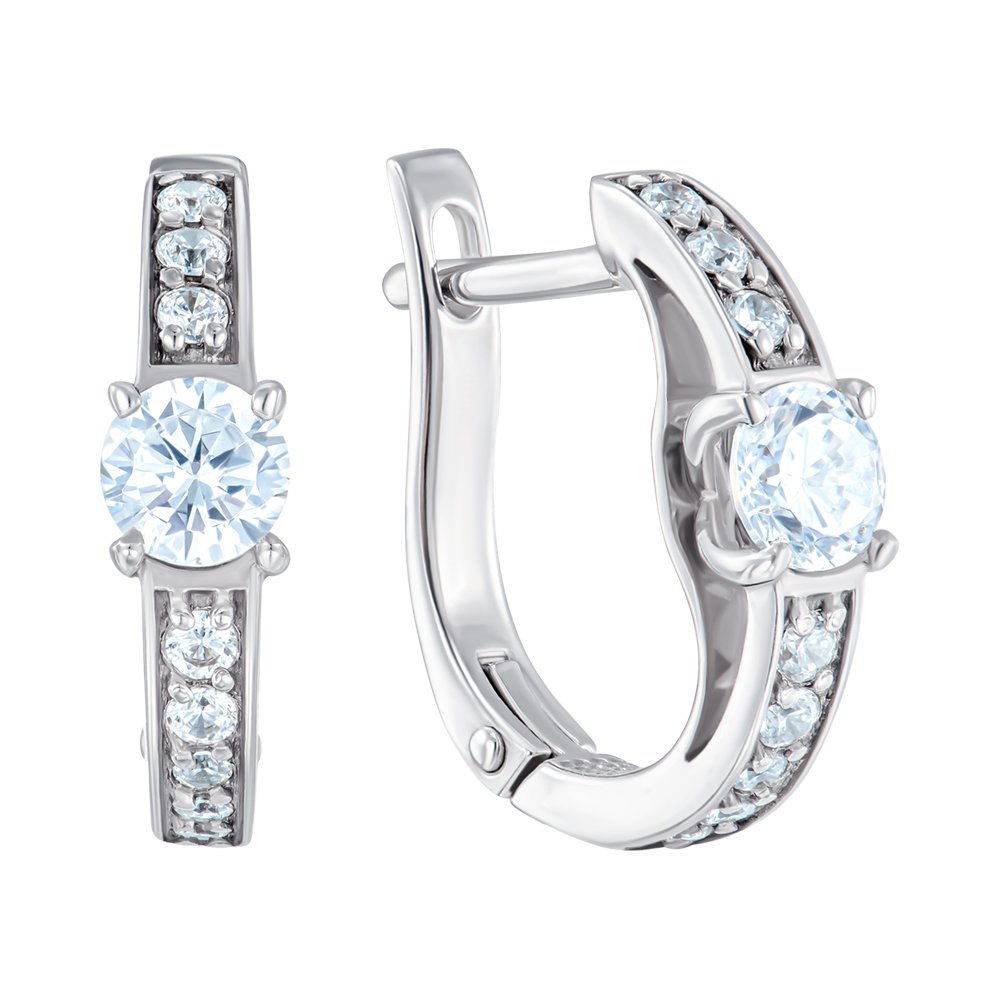 

Серьги из белого золота с фианитами 000150096