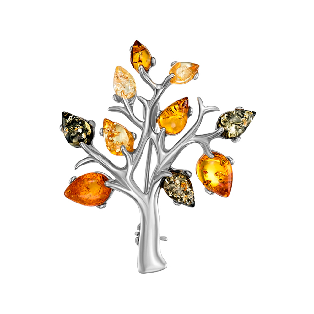 

Серебряная брошь с янтарем 000145963