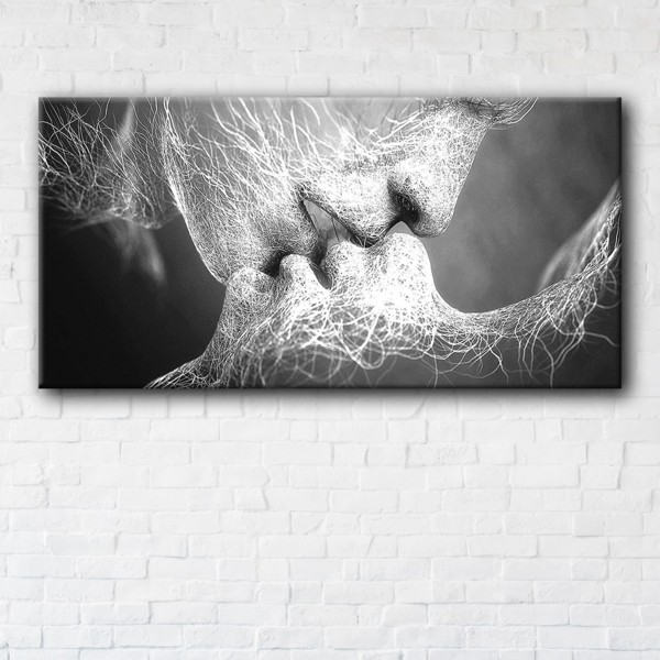 

Картина на холсте IBR Black and White Kiss 40x80 см