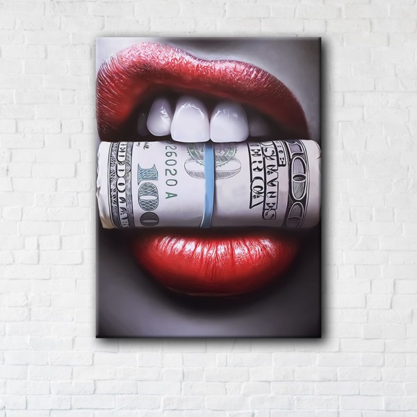 

Картина на холсте IBR Money in the Mouth 110x145 см Franklin