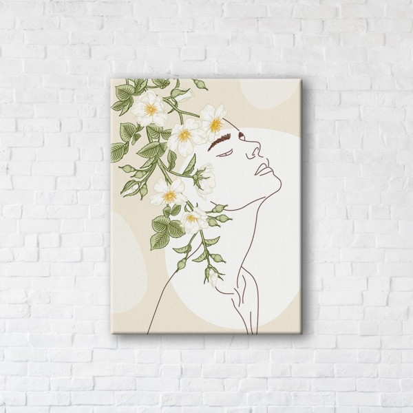

Картина на холсте IBR Girl in Flowers 110x145 см