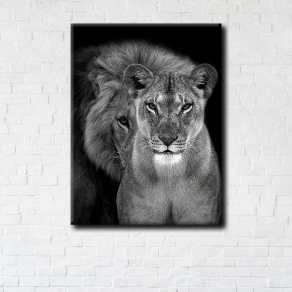 

Картина на холсте IBR Lion love 50x65 см