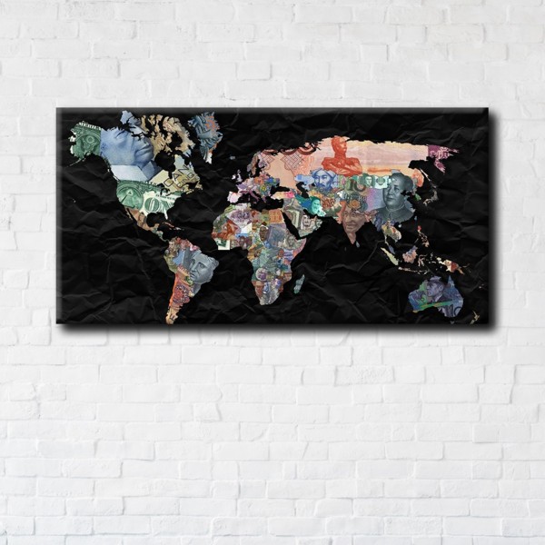 

Картина на холсте IBR Money of the World 50x100 см