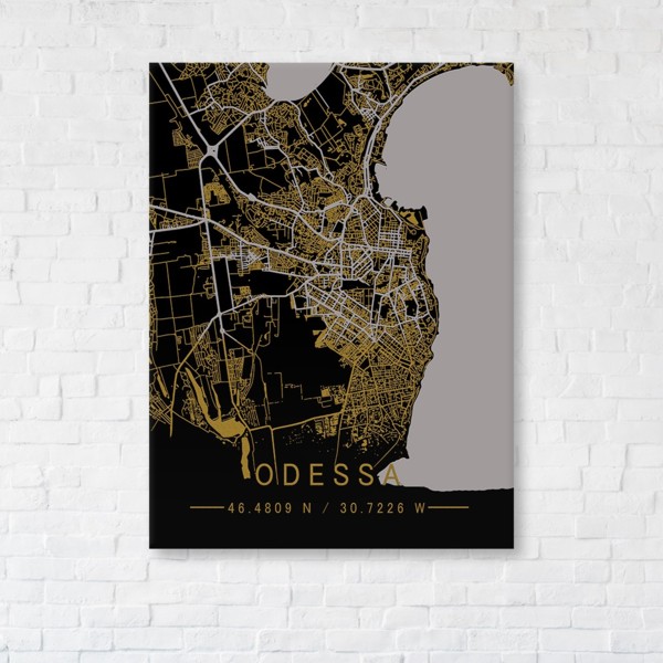 

Картина на холсте IBR Odessa Gold Map 75x100 см