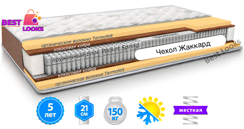 

Матрас ортопедический 140х190 MatroLuxe CAPPUCCINO