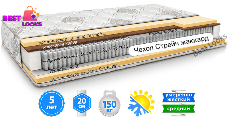 

Матрас ортопедический 120х200 MatroLuxe CAPPUCCINO SOFT PLUS