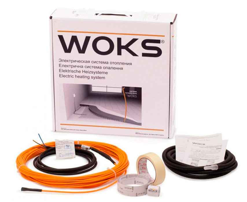 

Тонкий кабель под плитку Woks-10 2.2 м.кв - 300 Вт - 31м
