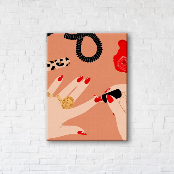 

Картина на холсте IBR Red manicure 75x100 см
