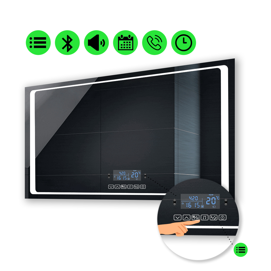 

LED-зеркало 90x60см, с Smart-блоком, модель Emma (Emmag82)