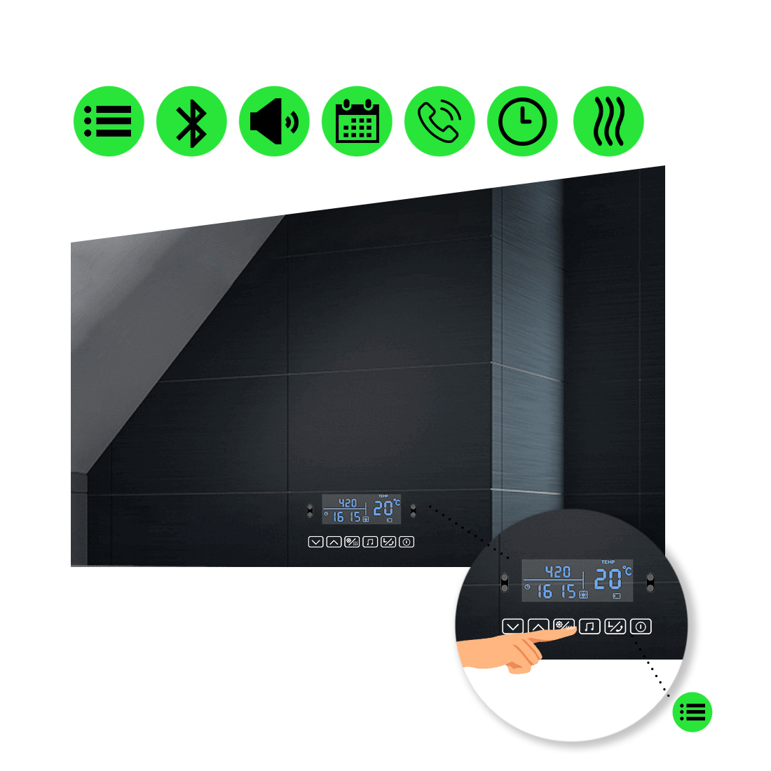 

LED-зеркало 100x60см, с Smart-блоком и подогревом, модель Lucia (luciag127)