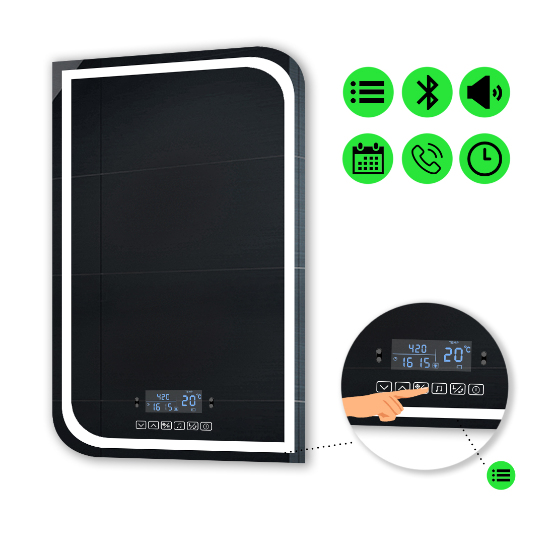 

LED-зеркало 60x70см, с Smart-блоком, модель Noemi
