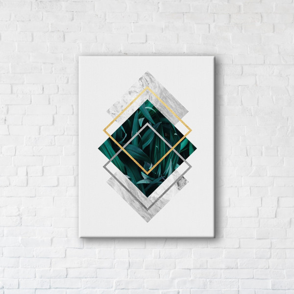 

Картина на холсте IBR Leaves and marble 90x120 см