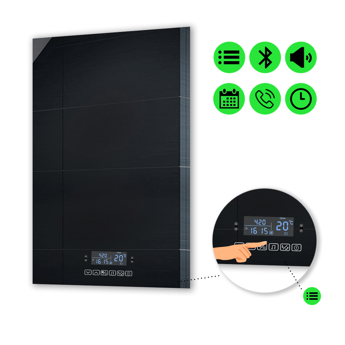 

LED-зеркало 70x80см, с Smart-блоком, модель Lucia (Lucia236)