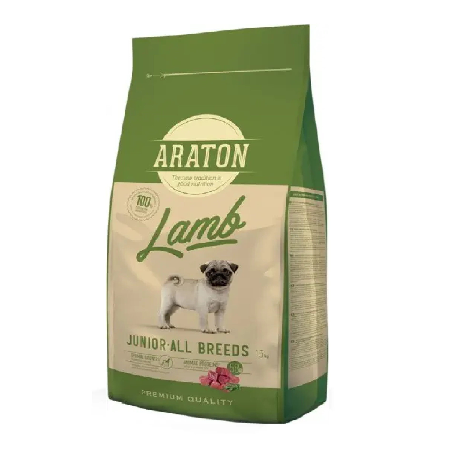

Сухой корм ARATON для щенков всех пород LAMB Junior All Breeds с ягненком 15 кг