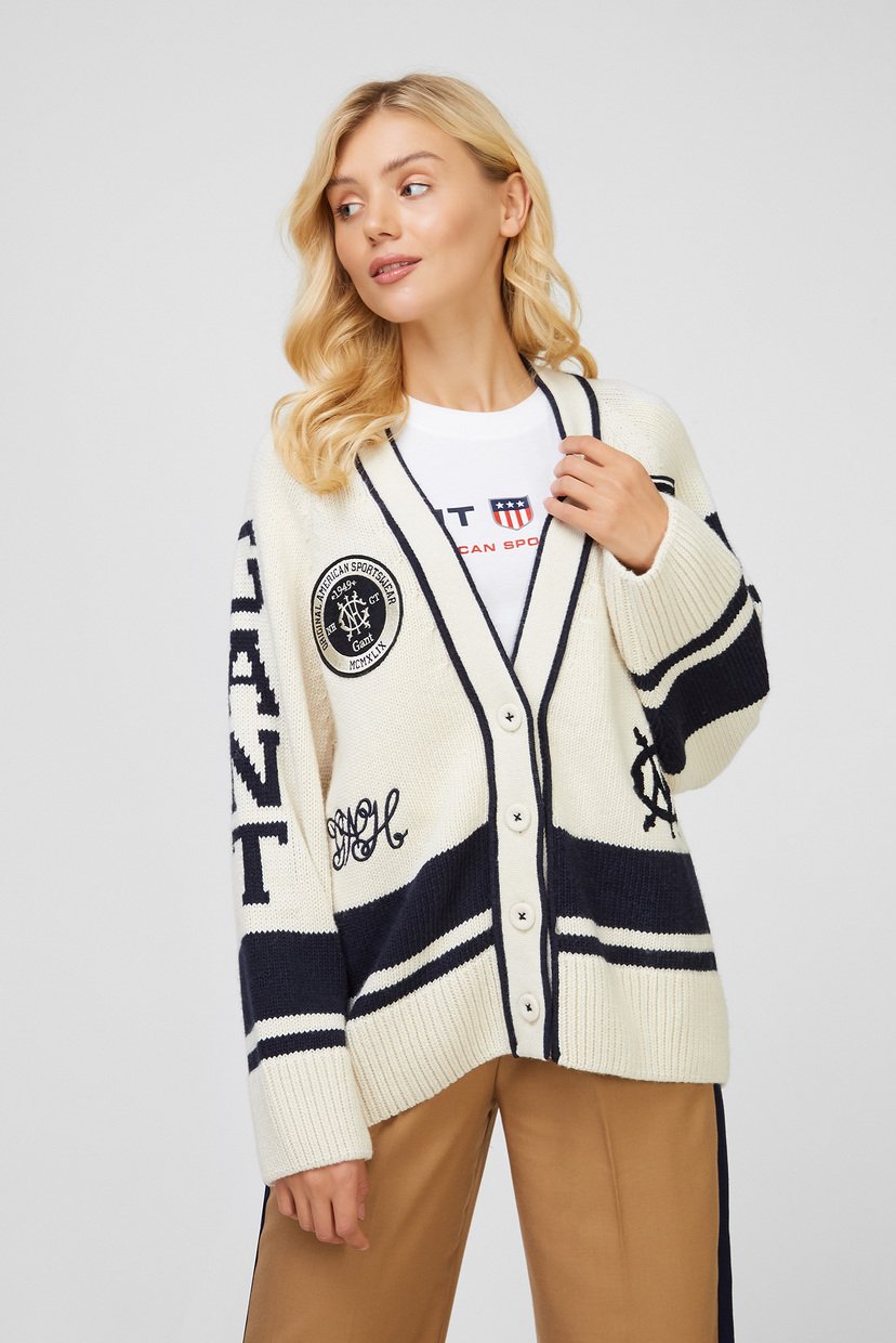 

Женский белый кардиган VARSITY Gant M 4803120