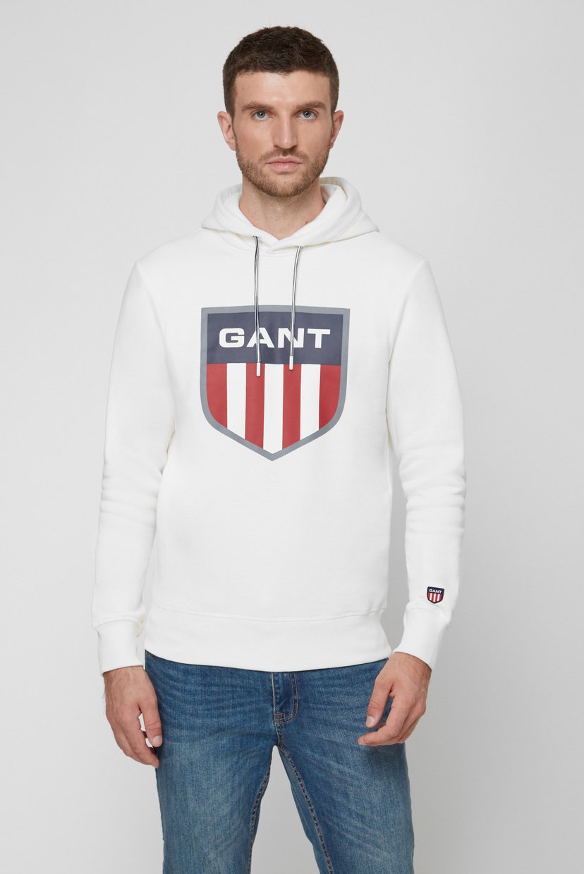 

Мужское белое худи RETRO SHIELD SWEAT Gant  2047072, Мужское белое худи RETRO SHIELD SWEAT Gant S 2047072