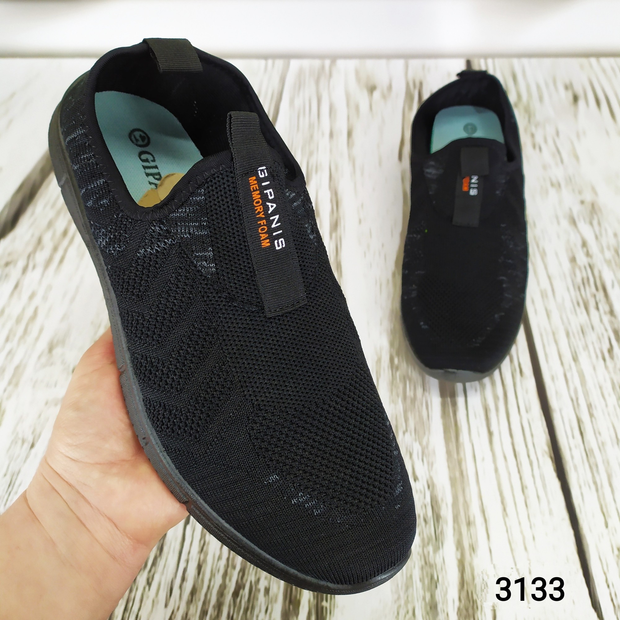 

Мокасины мужские Gipanis черные текстильные 44р.(29,1 см)