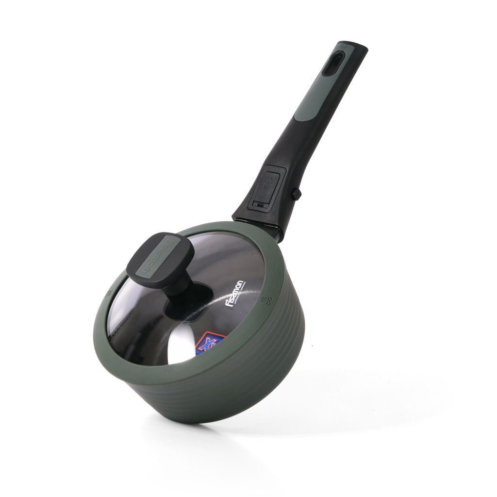 

Ковш Fissman BRILLIANT 16x7,5см / 1,3л со съемной ручкой и стеклянной крышкой