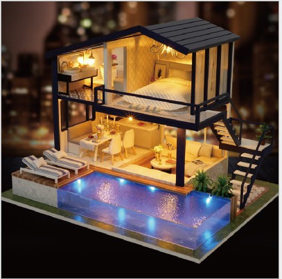 

Интерьерный конструктор DIY House Roombox Вилла с Infinity бассейном