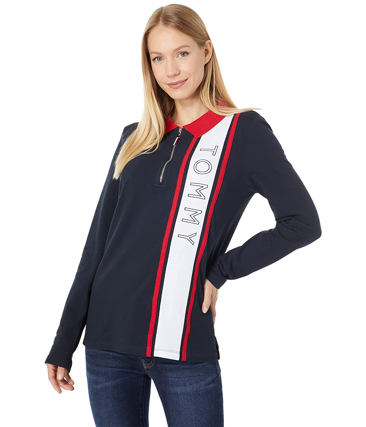 

Поло Tommy Hilfiger Long Sleeve Zip-Up Polo Sky Captain, XS (42)