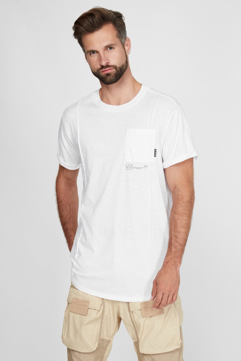 

Мужская белая футболка Lash pkt back graphic G-Star RAW XL D19897,C372