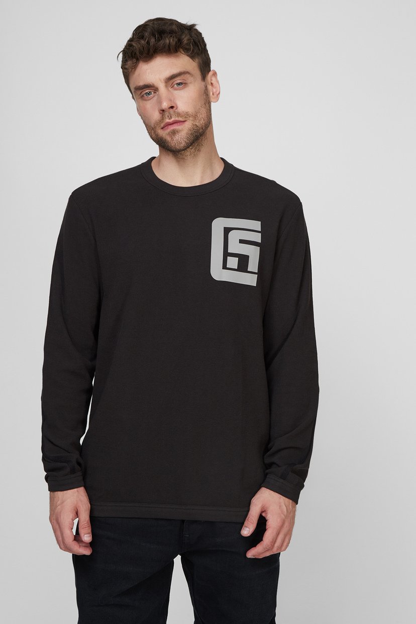 

Мужской черный лонгслив Chest graphic G-Star RAW L D20376,C814