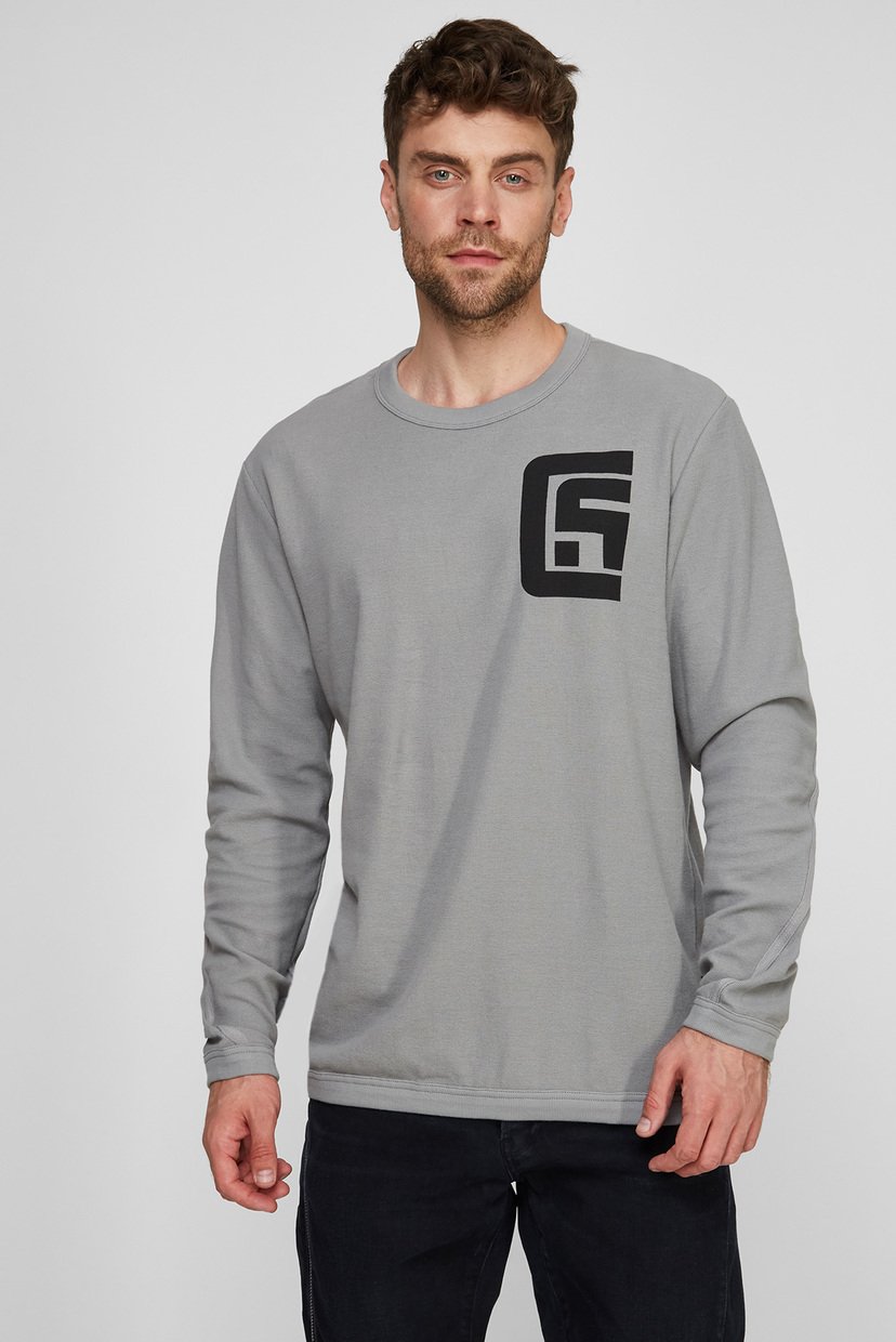 

Мужской серый лонгслив Chest graphic G-Star RAW L D20376,C814