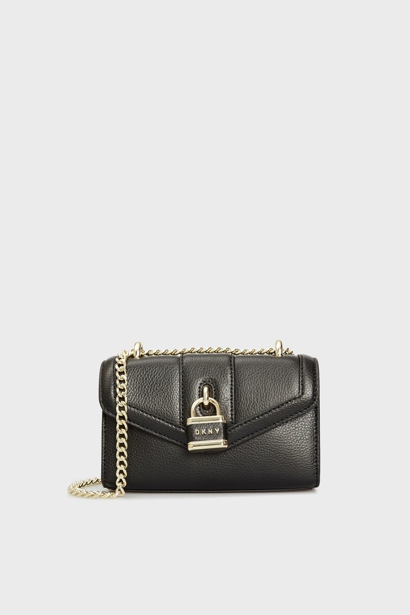 

Женская черная кожаная сумка DKNY OS R033HJ78