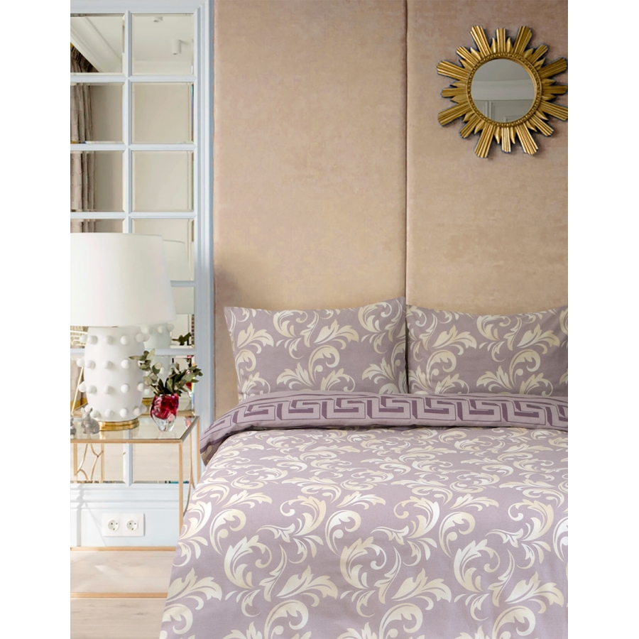 

Постельное белье Iris Home Ranforce - Sigma кофе двухспальное (svt-2000022276085)