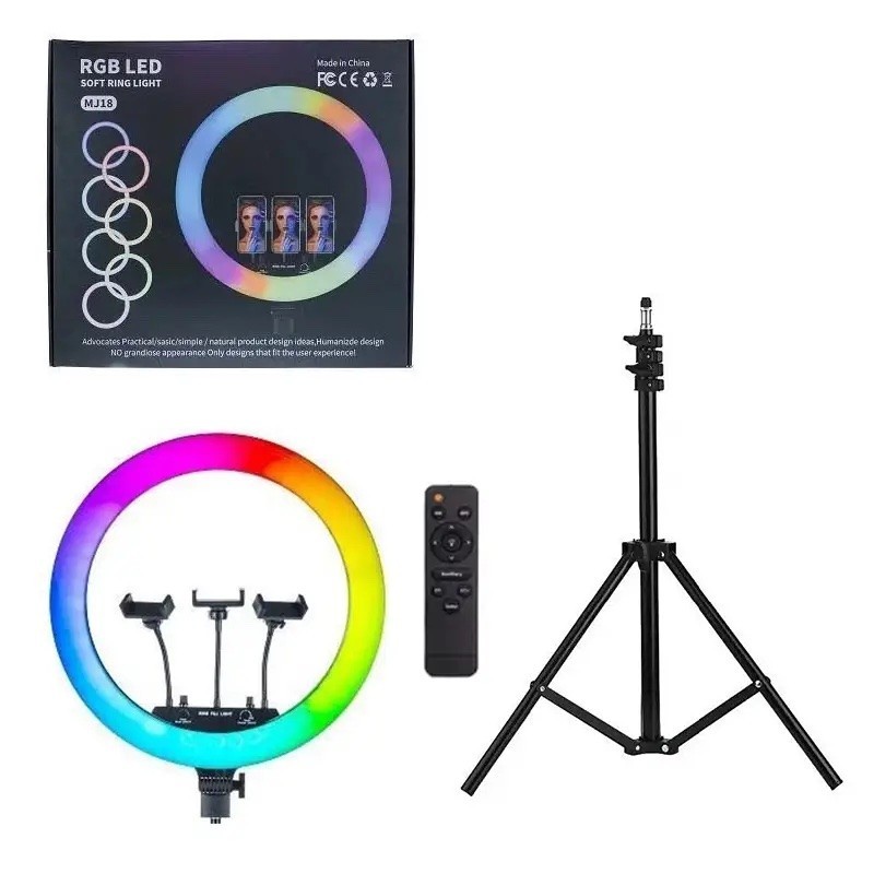 

Кольцевая Led лампа RGB MJ-18 45 см (3 крепления, сумка, пульт, штатив)
