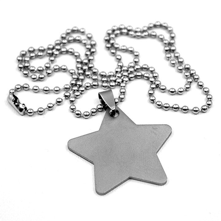 

Жетон звезда средняя с шариковой цепочкой c гравировкой Гралекс 04-043