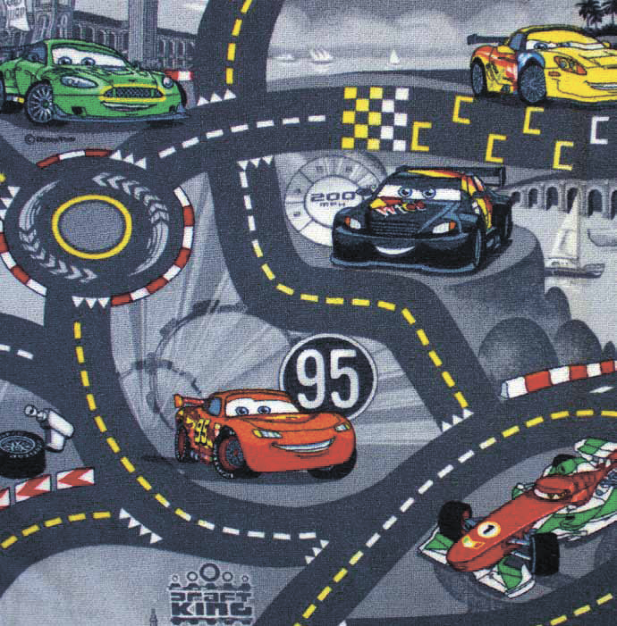 

Ковролин AW WORLD OF CARS 2 97 5м серый с рисунком