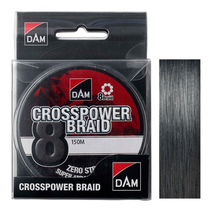 

Шнур DAM Crosspower 8-Braid 150m 0.20mm 12.6kg dark grey (66590)