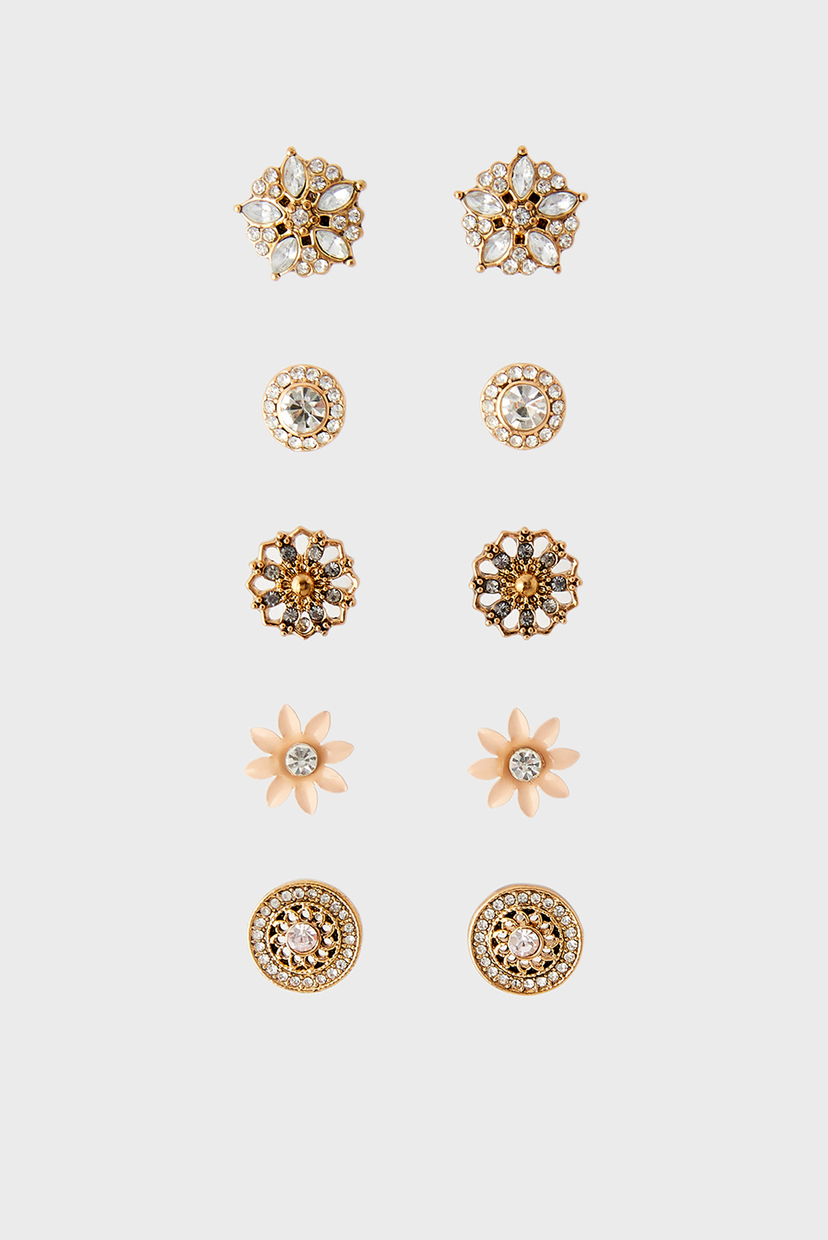 

Женские золотистые серьги (5 пар) MEADOW MUSE STUD Accessorize OS 181858