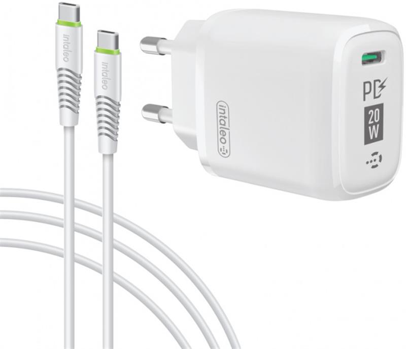 

Сетевое зарядное устройство Intaleo TCGQPD120T White + кабель USB Type С