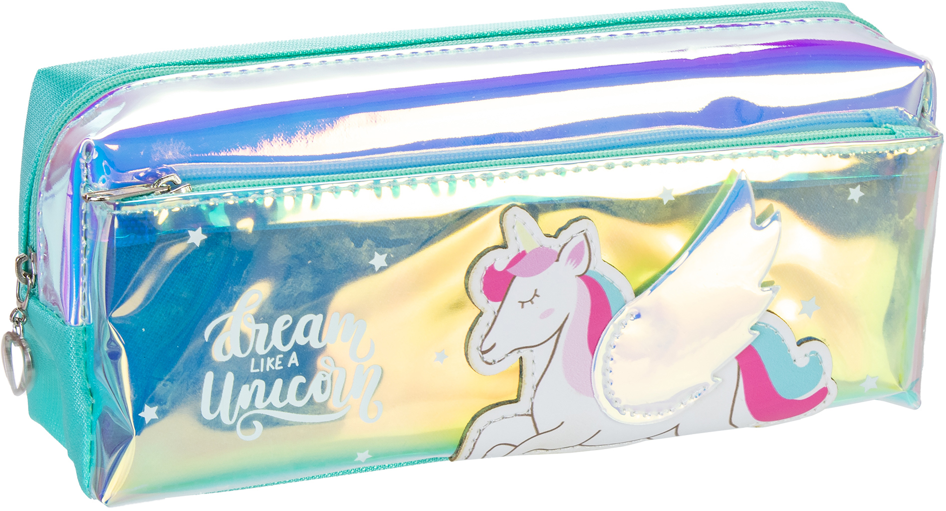 

Пенал Cool For School голографический 2 отделения Dream like a Unicorn голубой (CF86958)