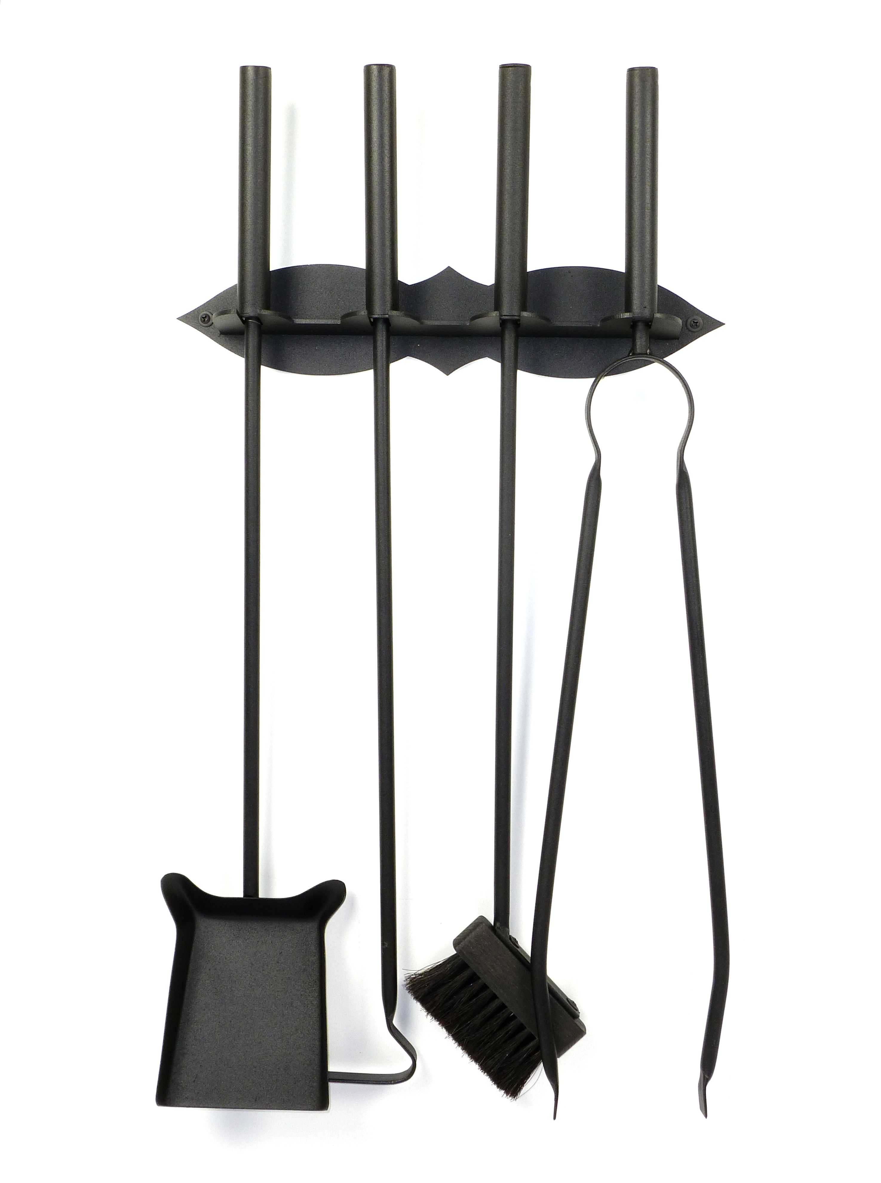 

Каминный настенный набор металлический кованый Ferrum Vulkan 4 Black, 35х6х65см.