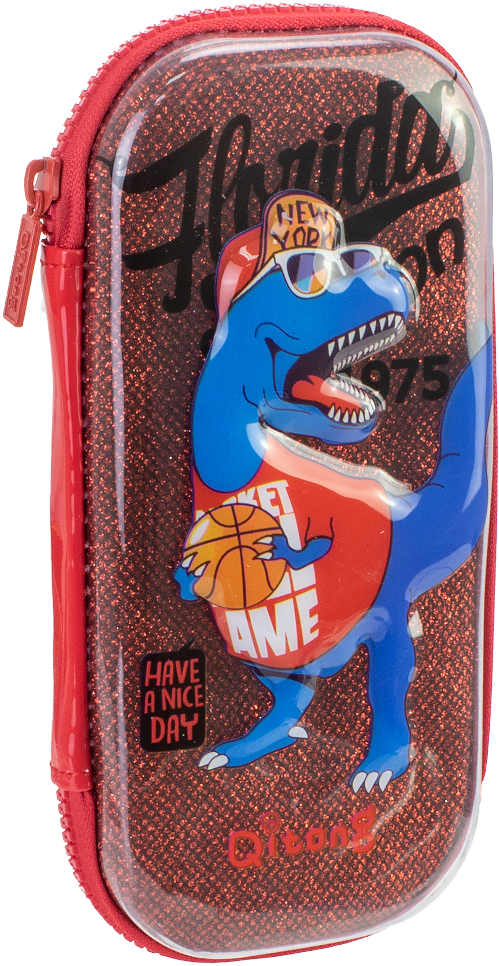 

Пенал Cool For School блестящий 1 отделение с органайзером красный (QT-5780-Red)