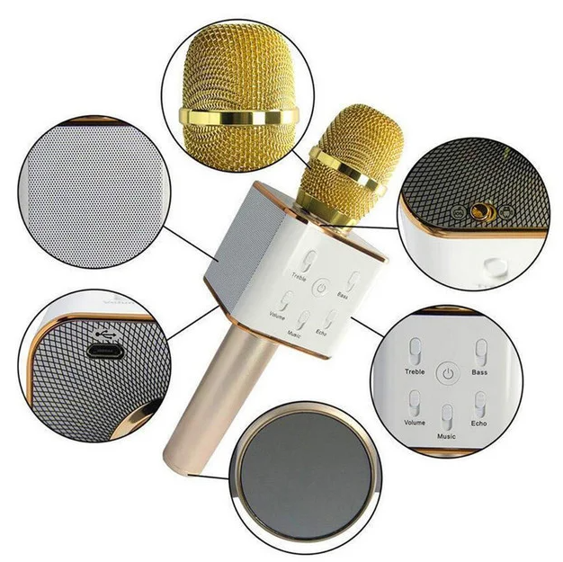 

Микрофон Беспроводной Караоке колонка Bluetooth FanMusic Q7 Gold Original