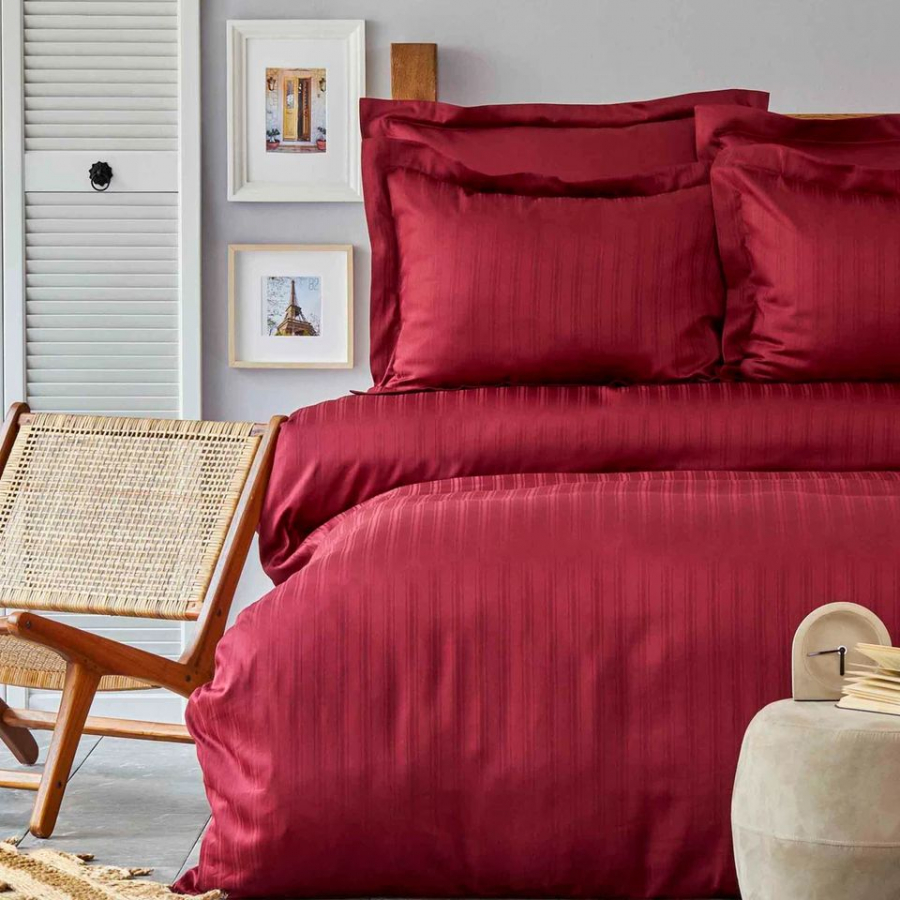 

Постельное белье Charm bold Karaca Home Евро Бордовый 000165216