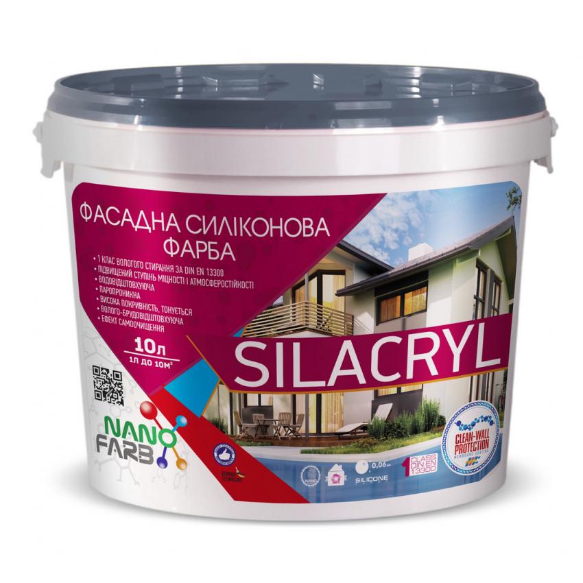 

Фасадная силиконовая краска Silacryl Nanofarb 10 л Белый (sal10)